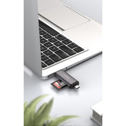 Pisen 2-in-1 Multi-Drive SD/TF Card Reader USB3.0+Type C 3.0 (Gray) Pisen 2-in-1 Multi-Drive SD/TF Card Reader USB3.0+Type C 3.0 (Gray)